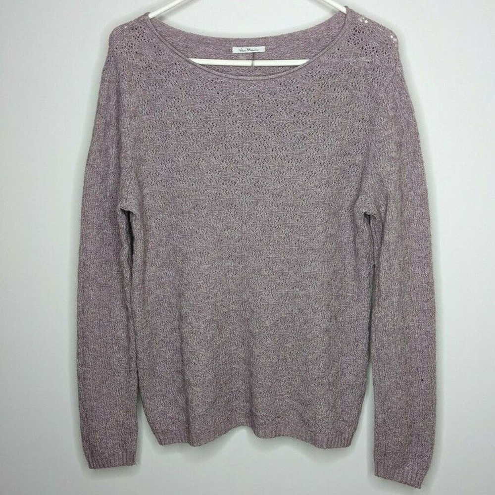 Vila Milano L Extra Soft Blush Purple Crochet Knit Long Sleeve Sweater